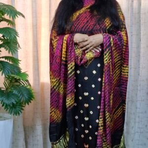 pure modal silk hand bandhej suit